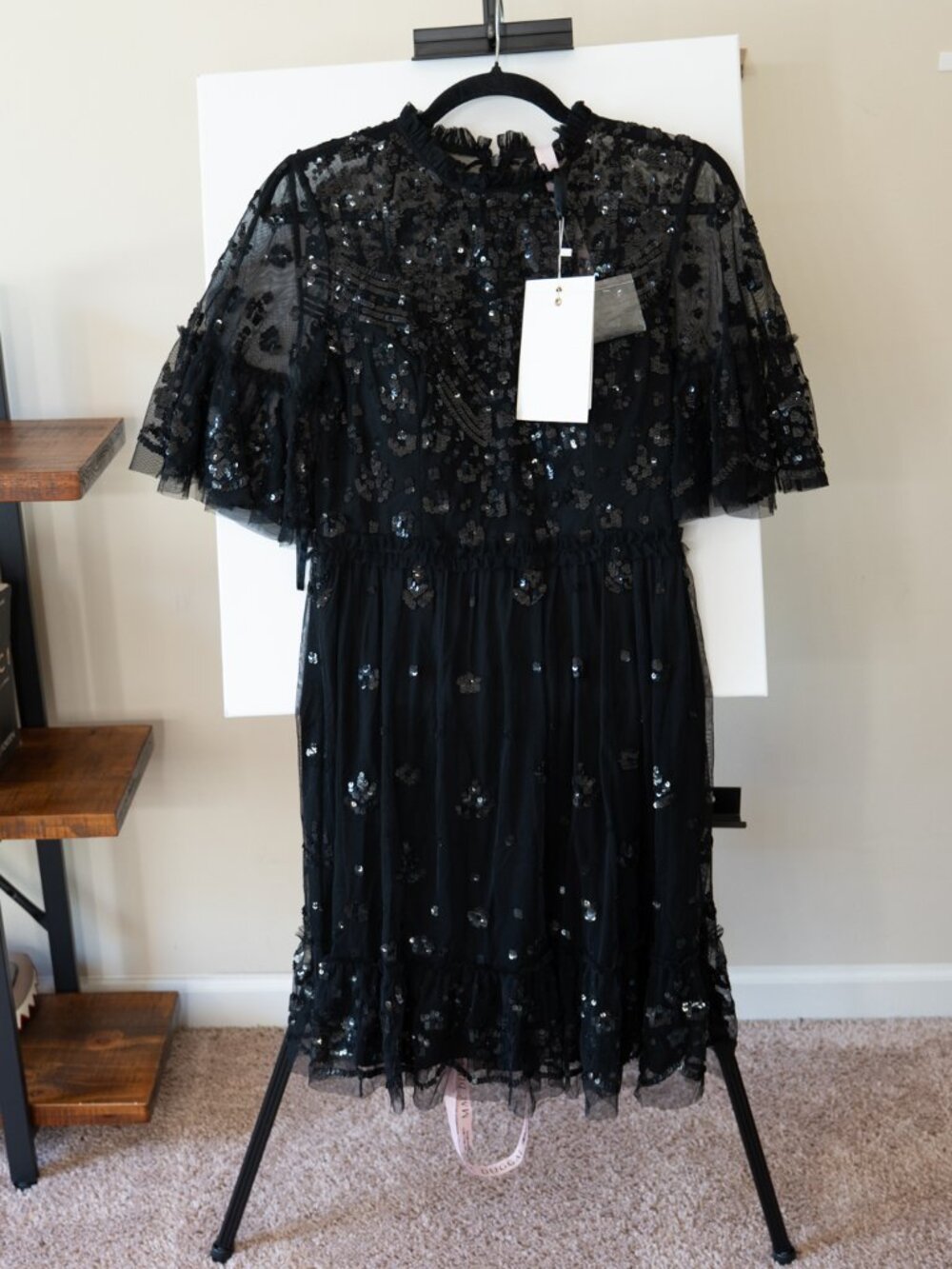 Mac Duggal Embellished Illusion High Neck Mini Dress Size 6 NWT - Picture 2 of 3